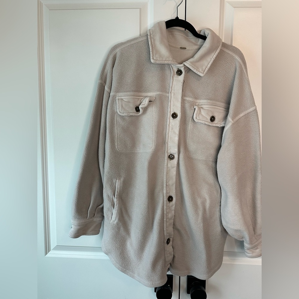 Free People Ruby Shacket Stone Size Medium